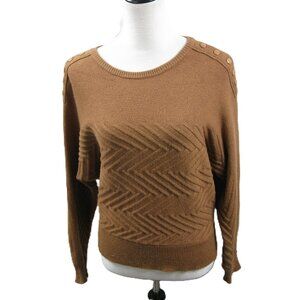Truth by Republic Tan Crew Neck Textured Sweater Size Small Petite